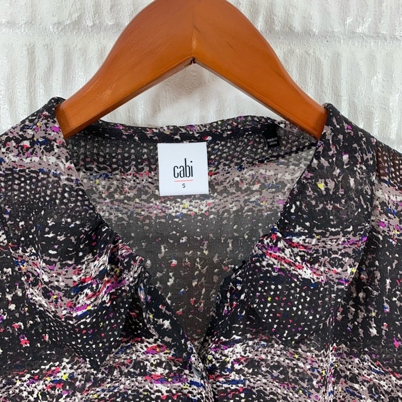 Cabi Black Paris Sheer Button Up Blouse #3249 S - Picture 3 of 5